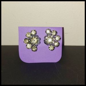 Vintage Cluster Rhinestone Earrings
